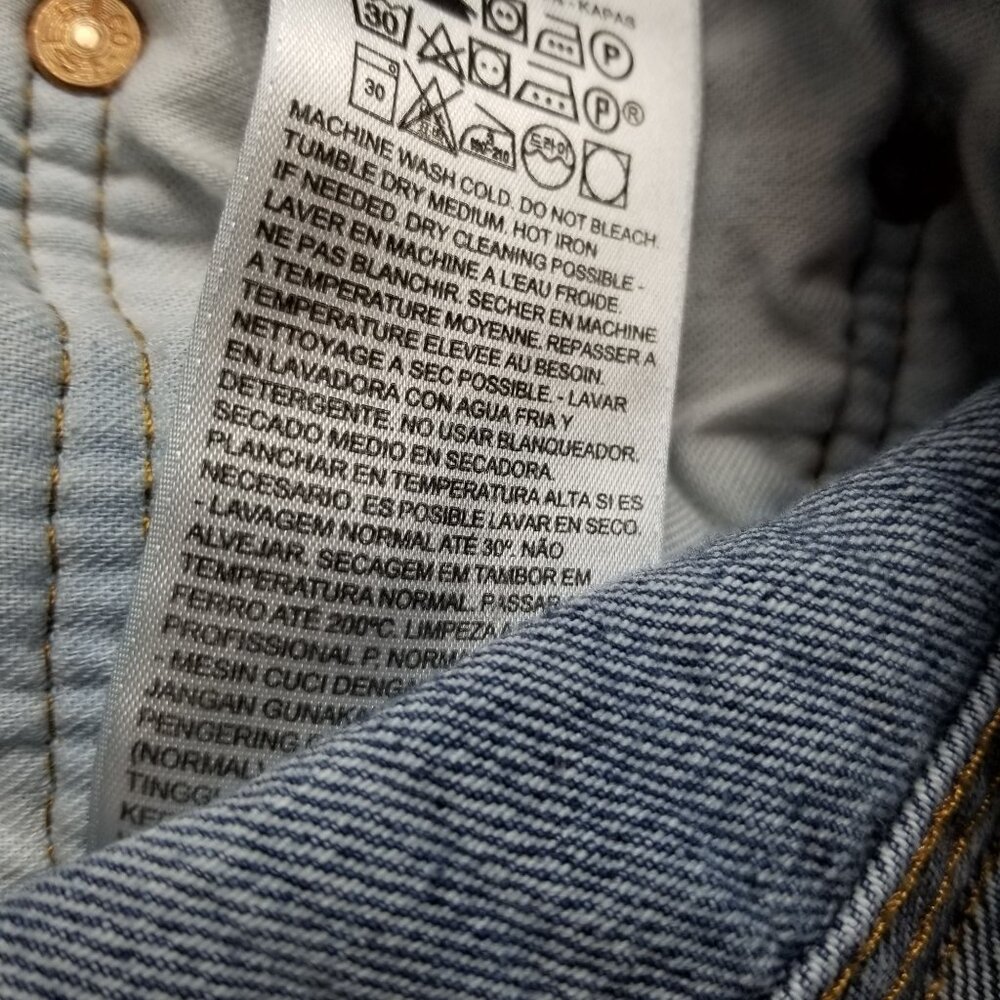 Levis Jeans Mens 34x30 Blue 501 Cotton Denim Button Fly Classic Straight - Picture 12 of 15